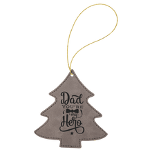 Load image into Gallery viewer, Gray Gold Laserable Leatherette Tree Ornament with String
