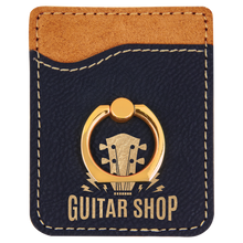 Load image into Gallery viewer, Black/Gold Laserable Leatherette Phone Wallet with Gold Laserable Leatherette Phone Wallet
