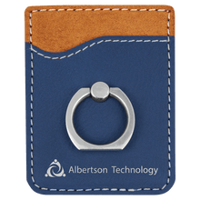 Load image into Gallery viewer, Blue/Silver Laserable Leatherette Phone Wallet with Silver Laserable Leatherette Phone Wallet

