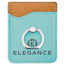 Load image into Gallery viewer, Teal Laserable Leatherette Phone Wallet with Silver Laserable Leatherette Phone Wallet
