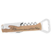 Load image into Gallery viewer, Light Brown Laserable Leatherette Wine Bottle Opener
