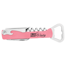 Load image into Gallery viewer, Pink Laserable Leatherette Wine Bottle Opener
