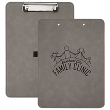 Load image into Gallery viewer, Gray 9" x 12 1/2" Laserable Leatherette Clipboard
