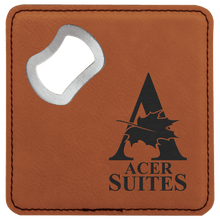 Load image into Gallery viewer, Rawhide 3 4" x 4" Square Laserable Leatherette 6-Coaster Set
