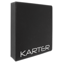 Load image into Gallery viewer, Black/Siver 11" x 11 1/2" Laserable Leatherette 3 Ring Binder with 2" Slant D Rings
