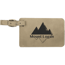 Load image into Gallery viewer, Light Brown 4 1/4" x 2 3/4" Laserable Leatherette Luggage Tag
