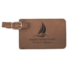 Load image into Gallery viewer, Dark Brown 4 1/4" x 2 3/4" Laserable Leatherette Luggage Tag
