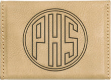 Load image into Gallery viewer, Light Brown 3 3/4" x 2 3/4" Laserable Leatherette Hard Business Card Holder
