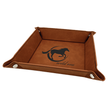 Load image into Gallery viewer, Rawhide Laserable Leatherette Snap Up Tray with Silver 6" x 6" Snaps
