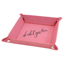 Load image into Gallery viewer, Pink Laserable Leatherette Snap Up Tray with Silver 6" x 6" Snaps
