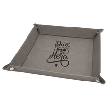 Load image into Gallery viewer, Gray Laserable Leatherette Snap Up Tray with Silver 9" x 9" Snaps
