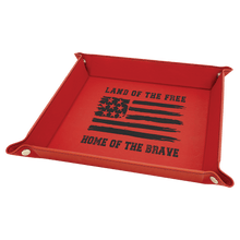 Load image into Gallery viewer, Red Laserable Leatherette Snap Up Tray with Silver 9" x 9" Snaps
