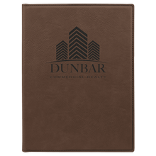 Load image into Gallery viewer, Dark Brown 7" x 9" Laserable Leatherette Small Portfolio with Notepad
