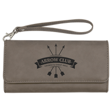 Load image into Gallery viewer, Gray 7 1/2" x 4" Laserable Leatherette Wallet with Strap
