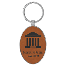 Load image into Gallery viewer, Rawhide 3" x 1 3/4" Laserable Leatherette/Metal Oval Keychain
