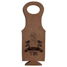 Load image into Gallery viewer, Dark Brown Laserable Leatherette Wine Bag
