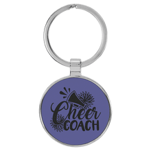 Load image into Gallery viewer, Purple 1 1/2" Laserable Leatherette/Metal Round Keychain
