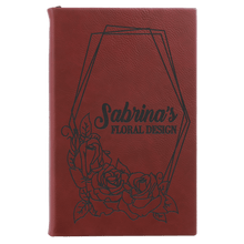 Load image into Gallery viewer, 5 5 1/4" x 8 1/4" Laserable Leatherette Sketch Book with Unlined Notepad
