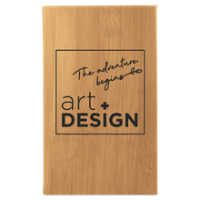 Load image into Gallery viewer, Bamboo 5 1/4" x 8 1/4" Laserable Leatherette Sketch Book with Unlined Notepad
