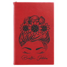 Load image into Gallery viewer, Red 5 1/4" x 8 1/4" Laserable Leatherette Sketch Book with Unlined Notepad
