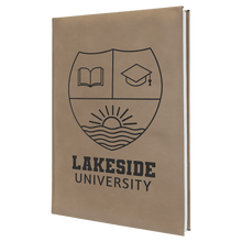 Load image into Gallery viewer, Light Brown 7" x 9 3/4" Laserable Leatherette Journal with Lined Notepad
