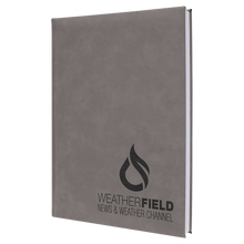 Load image into Gallery viewer, Gray 7" x 9 3/4" Laserable Leatherette Journal with Lined Notepad
