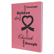 Load image into Gallery viewer, Pink 7" x 9 3/4" Laserable Leatherette Journal with Lined Notepad
