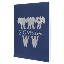 Load image into Gallery viewer, Blue/Silver 7" x 9 3/4" Laserable Leatherette Journal with Lined Notepad
