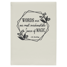 Load image into Gallery viewer, White/Black 7" x 9 3/4" Laserable Leatherette Journal with Lined Notepad

