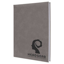 Load image into Gallery viewer, Gray 7" x 9 3/4" Laserable Leatherette Sketch Book with Unlined Notepad

