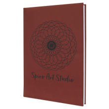 Load image into Gallery viewer, 7" 7" x 9 3/4" Laserable Leatherette Sketch Book with Unlined Notepad
