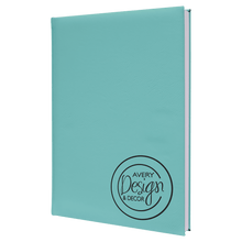 Load image into Gallery viewer, Teal 7" x 9 3/4" Laserable Leatherette Sketch Book with Unlined Notepad
