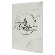 Load image into Gallery viewer, White Marble 7" x 9 3/4" Laserable Leatherette Sketch Book with Unlined Notepad
