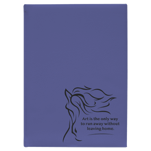 Load image into Gallery viewer, Purple 7" x 9 3/4" Laserable Leatherette Sketch Book with Unlined Notepad
