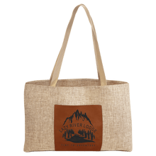 Load image into Gallery viewer, Rawhide 19" x 12" Burlap Bag with 5" Laserable Leatherette Gusset
