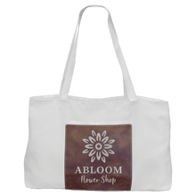 Load image into Gallery viewer, White Bag with 5" Rustic/Silver 19" x 12" Laserable Leatherette Gusset
