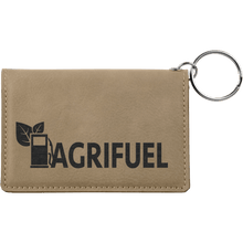 Load image into Gallery viewer, Light Brown 4 1/4" x 3" Laserable Leatherette Keychain ID Holder
