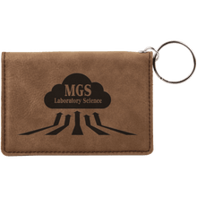 Load image into Gallery viewer, Dark Brown 4 1/4" x 3" Laserable Leatherette Keychain ID Holder
