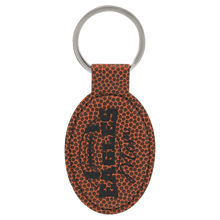 Load image into Gallery viewer, Football 3" x 1 3/4" Laserable Leatherette Oval Keychain
