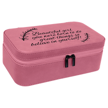 Load image into Gallery viewer, Pink 7 1/2" X 4 1/2" Laserable Leatherette Jewelry Box
