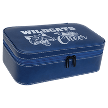 Load image into Gallery viewer, Blue/Silver 7 1/2" X 4 1/2" Laserable Leatherette Jewelry Box
