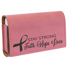 Load image into Gallery viewer, Pink 4 3/4" x 3 1/8" Laserable Leatherette Pill Box
