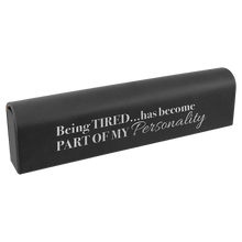 Load image into Gallery viewer, Black/Silver 9 3/4" x 2 1/2" Laserable Leatherette Pill Box
