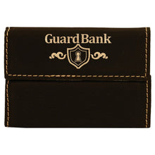 Load image into Gallery viewer, Black/Gold 3 3/4" x 2 3/4" Laserable Leatherette Hard Business Card Holder
