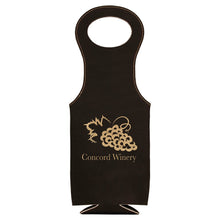 Load image into Gallery viewer, Black/Gold Laserable Leatherette Wine Bag
