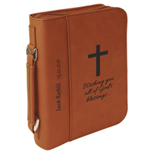Load image into Gallery viewer, Rawhide 7 1/2" x 10 3/4" Leatherette Book/Bible Cover with Handle &amp; Zipper
