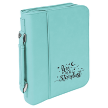 Load image into Gallery viewer, Teal 7 1/2" x 10 3/4" Leatherette Book/Bible Cover with Handle &amp; Zipper
