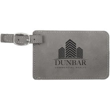 Load image into Gallery viewer, Gray 4 1/4" x 2 3/4" Laserable Leatherette Luggage Tag

