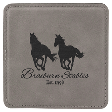 Load image into Gallery viewer, Gray 2 4" x 4" Square Laserable Leatherette 6-Coaster Set
