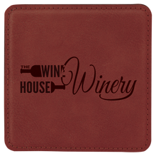 Load image into Gallery viewer, 4" 4" x 4" Square Laserable Leatherette 6-Coaster Set
